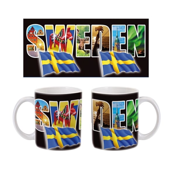 Krus med teksten Sverige Multicolor