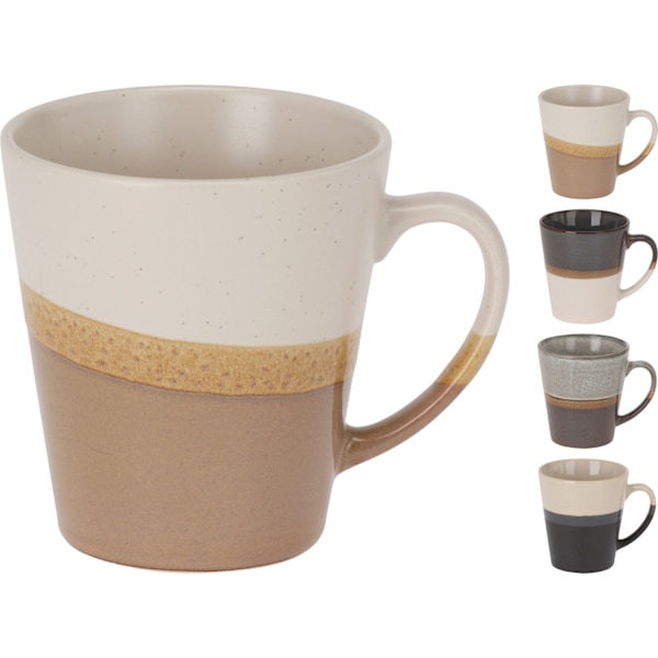 Mugg Grå/Vit Keramik 30 cl 4-pack Grey Grå/Vit