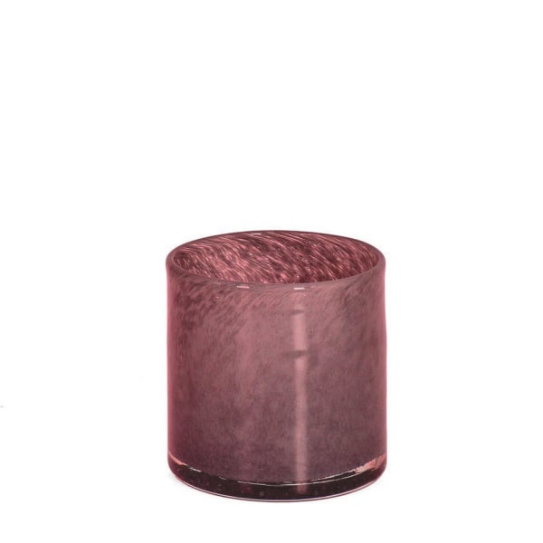 Kynttilänjalka Tummanpunainen Lasi 8x8 cm Pink