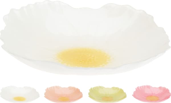 Skål Fat Blomma Glas 21 cm Multicolor