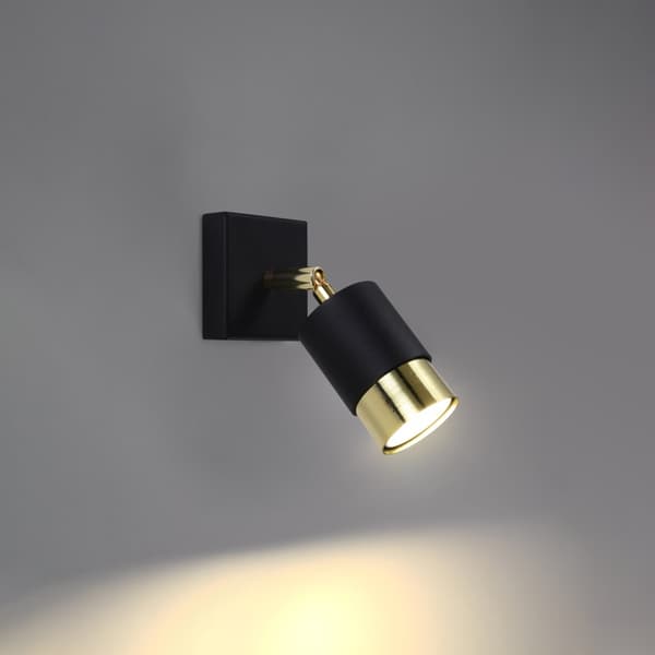 Vägglampa NERO svart/guld Black