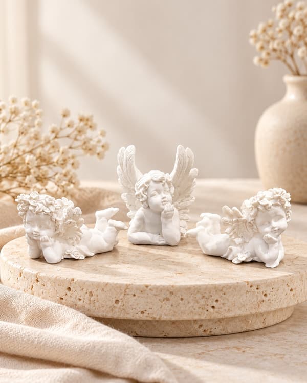 Ängel Byst Vit 13 cm White