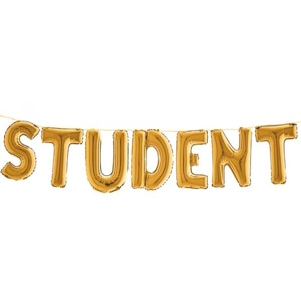 Studentpaket Dekoration Vit/Guld Ballong Band Ram Löpare Konfetti Student Multicolor