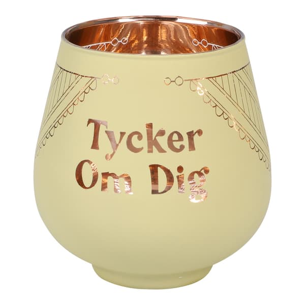 Lykta Tycker Om Dig Glas Mirror Candle med text Ljuslykta Transparent
