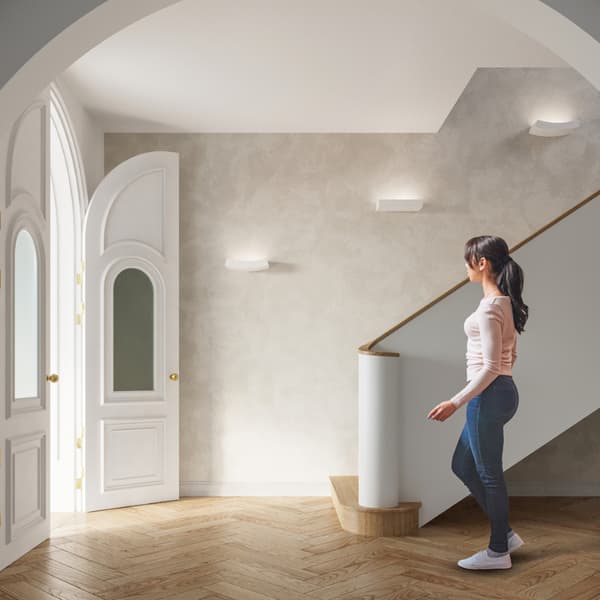 Vägglampa keramik HATTOR White