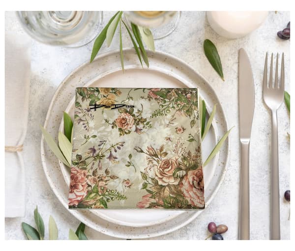 Servietter Roser beige 33x33cm 20-pakning Multicolor