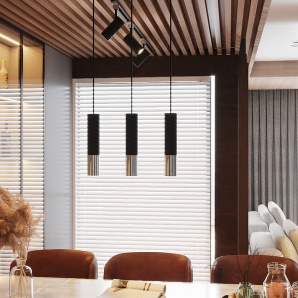 Pendel lampa LOOPEZ 3L svart/krom Black