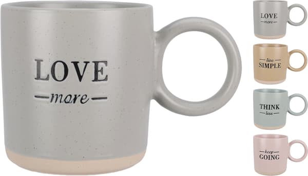 Mugg Grå Love More 35 cl Grey Love More