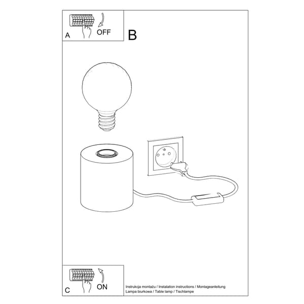 Bordslampa SALGADO betong Grey
