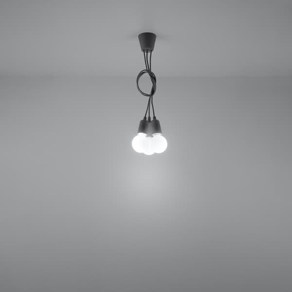 Pendel lampa DIEGO 3 grå Grey