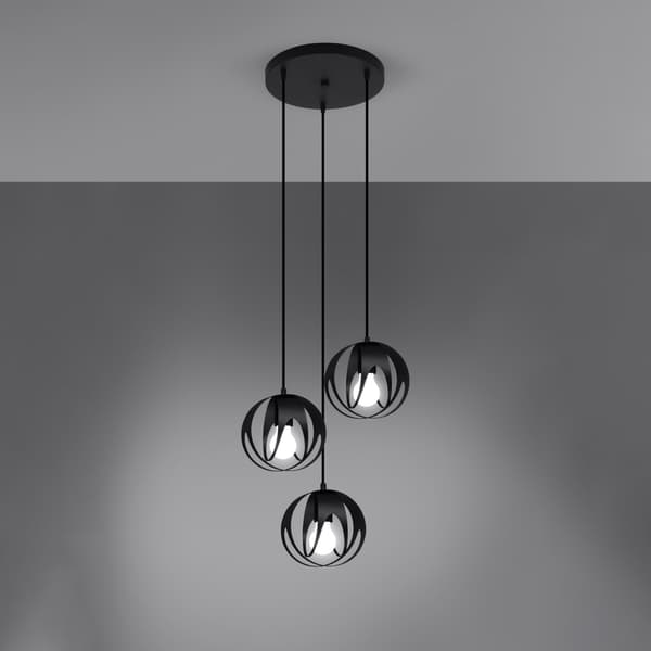 Pendel lampa TULOS 3P svart Black
