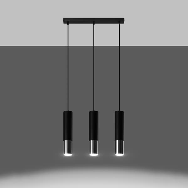 Pendel lampa LOOPEZ 3L svart/krom Black