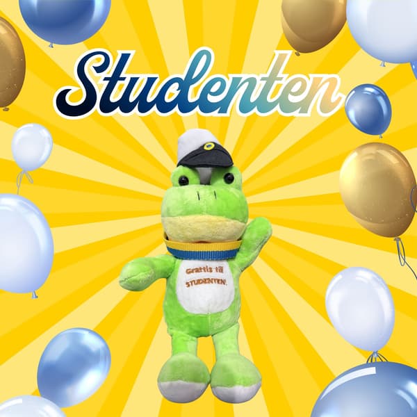 Student Groda Grön med band 14 cm Green one size