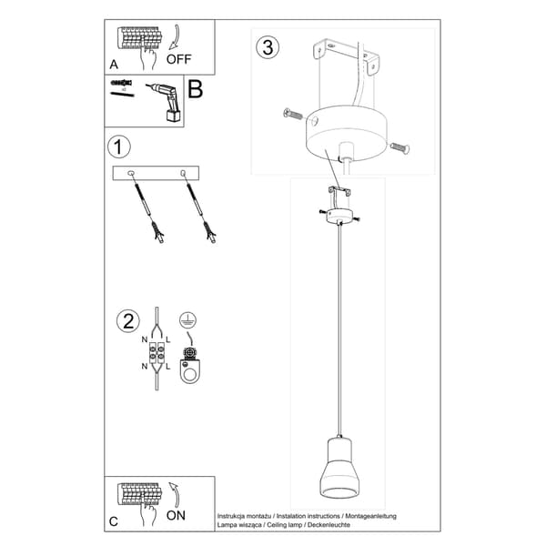Pendel lampa QUBIC grå Grey