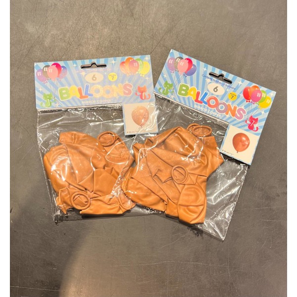 Ballong Blank Koppar Spegelballong 6-pack 30 cm Latex Koppar
