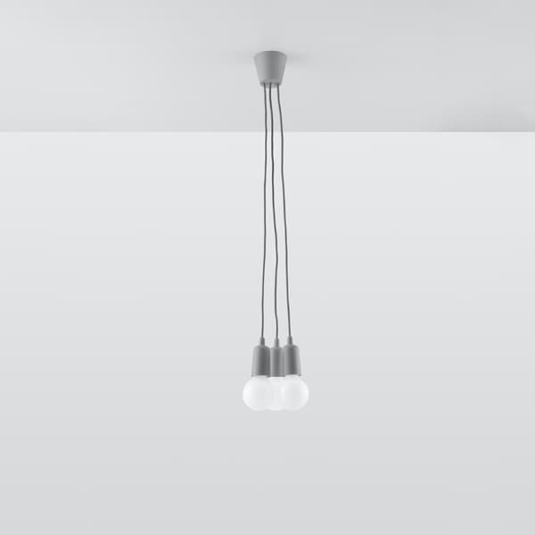 Pendel lampa DIEGO 3 grå Grey