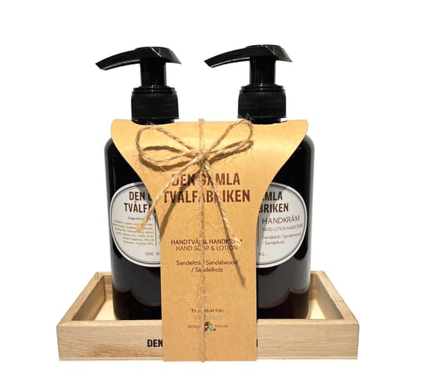 Presentset Handtvål/Handkräm Sandelträ 300 ml Brun