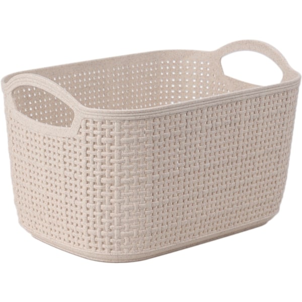 Korg Förvaring Beige Flätad Plast 24x16x14 cm Beige