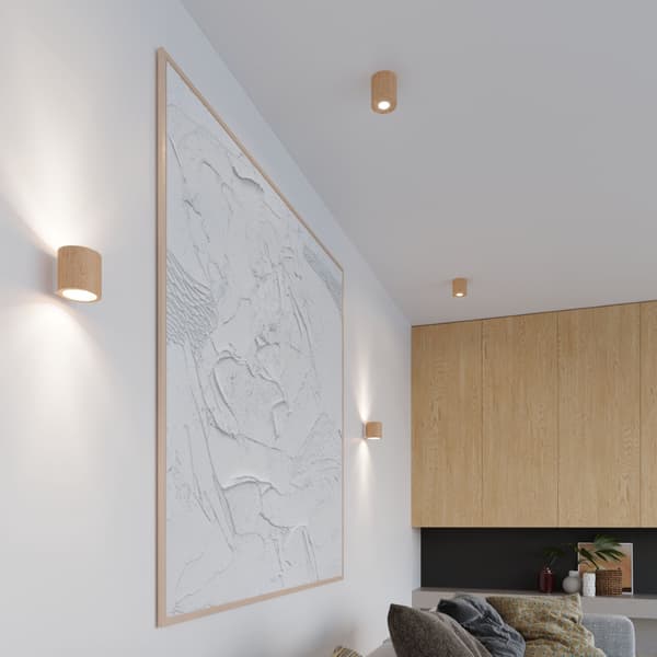 Vägglampa ORBIS naturträ Brown