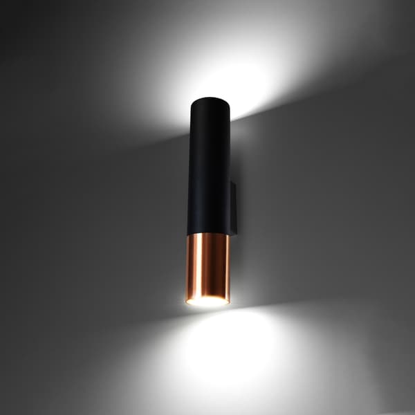 Vägglampa LOOPEZ svart/koppar Black