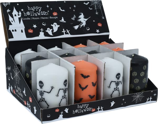 Ljus Halloween Vitt Orange Svart 10 cm Vit