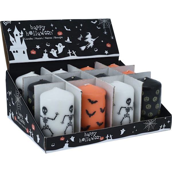 Ljus Halloween Vitt Orange Svart 10 cm White