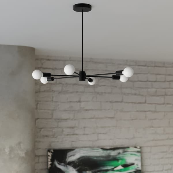 Ljuskrona LANGO 6 svart Black