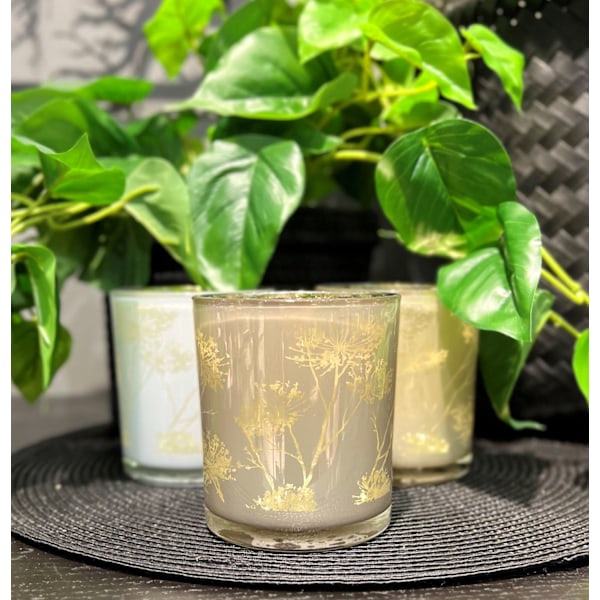Ljuskopp Beige Vit Grå Glas 9x10 cm Grey