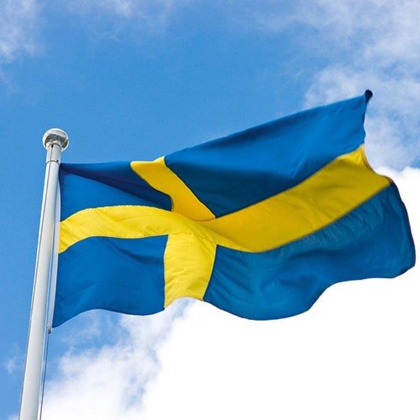 Lautasliina Ruotsin lipputanko 33x33cm