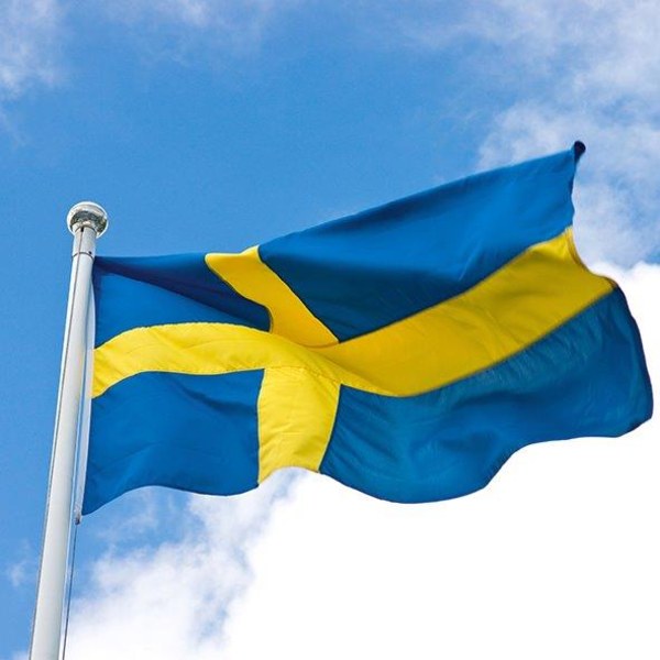 Serviet Svensk Flagstang 33x33cm