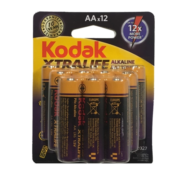 Batteri 12-pack Alkaline Xtralife AA multifärg