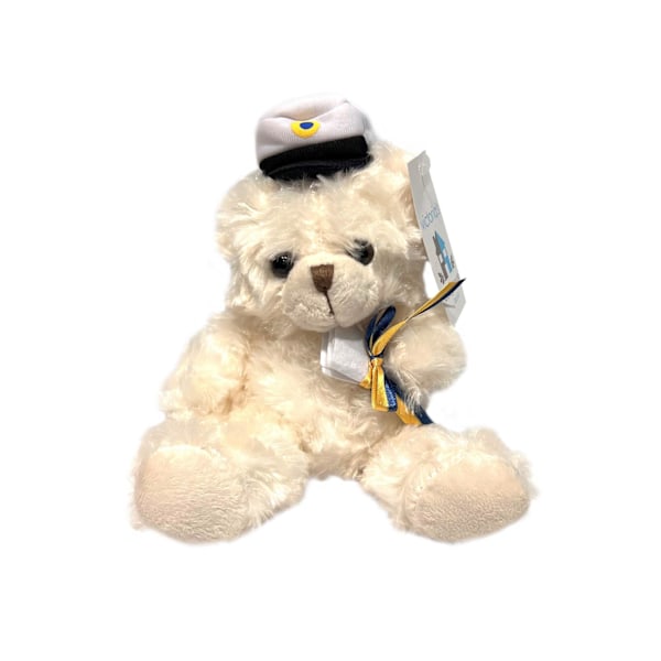 Student Nalle Vit 18 cm band ingår Vit one size