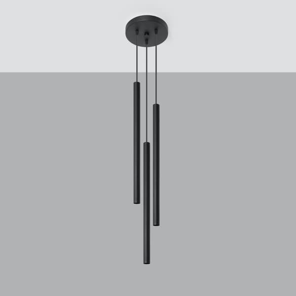 Pendellampa PASTELO 3P svart Black