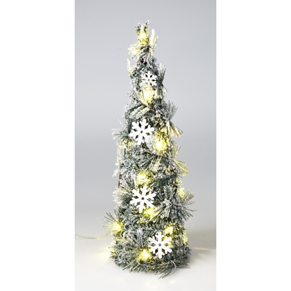 Julkon med Snö LED-belysning Belysning Timer 40 cm Grön