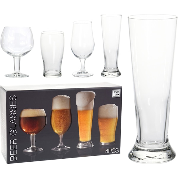 Ölglas 4-pack Svart