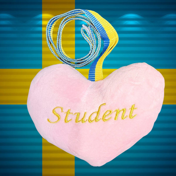 Hjerte Student Rosa 12x15 cm Pink