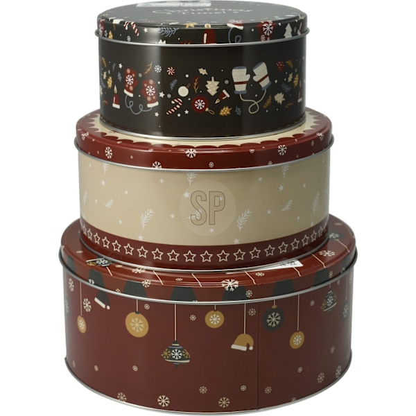 Burk Plåt Julmotiv 3-set Multicolor