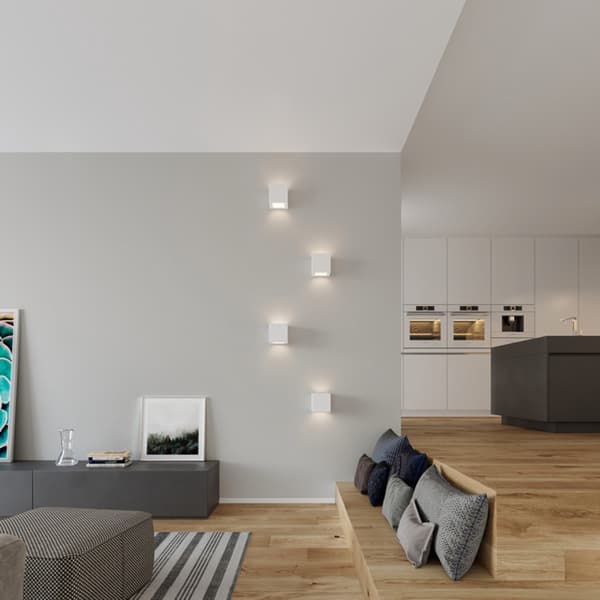 Vägglampa keramik LEO White