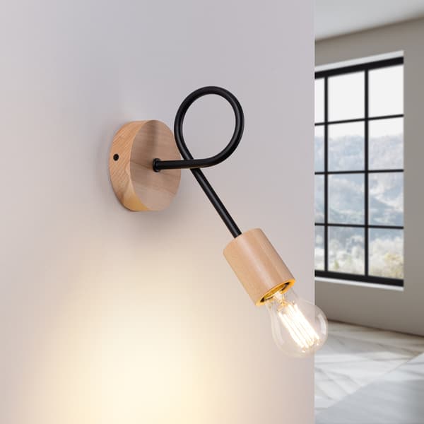 Vägglampa EMBER schwarz Black
