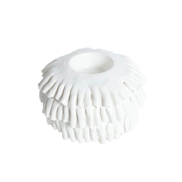 Lysholder Ruffle White 12 cm White