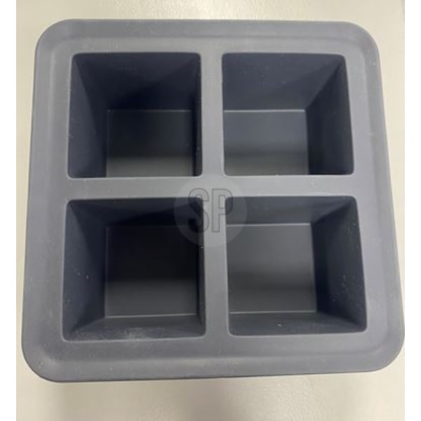 Iskub Stor 4-fack Grå fyrkant 16x16x6 cm grå