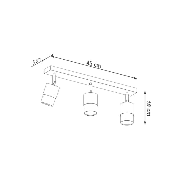 Taklampa NERO 3 svart/krom Black