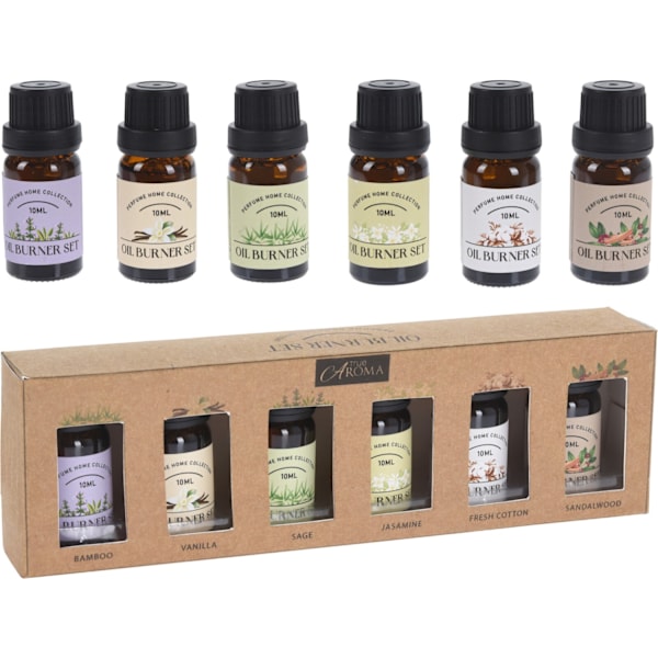 Doftoljor 6-pack 10 ml multifärg