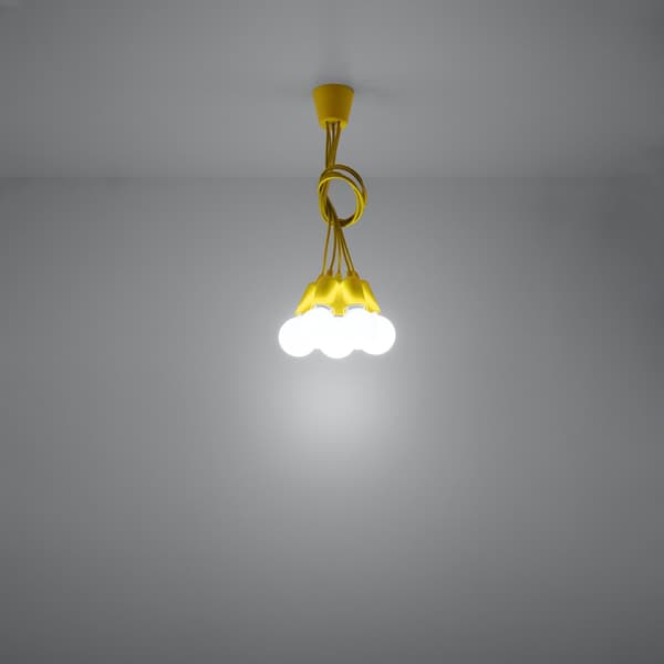 Pendel lampa DIEGO 5 gul Yellow