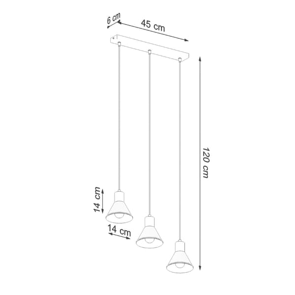 Pendel lampa TALEJA 3 svart [E27] Black