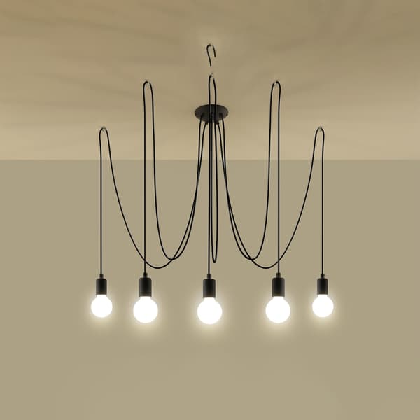 Ljuskrona EDISON 5 svart Black