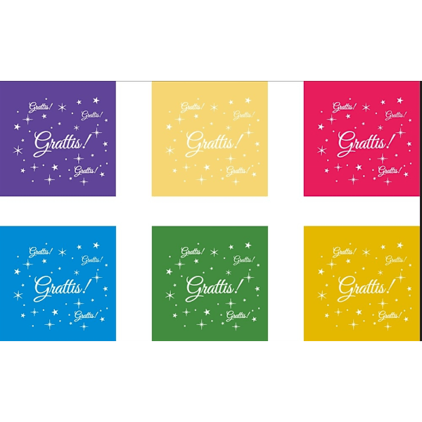 Ballonger Grattis Mixade färger 25 cm 10-pack Multicolor