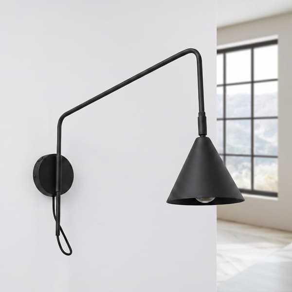 Vägglampa NOX 1 svart med strömbrytare Black