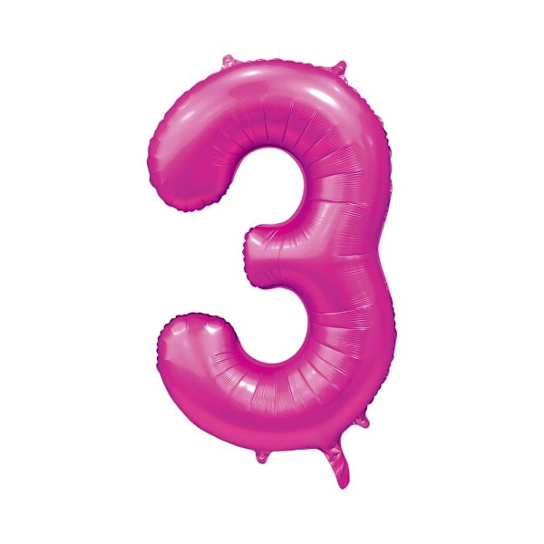 Ballong Siffra 3 Rosa 86 cm Rosa