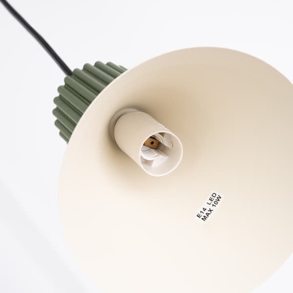 Pendellampa ESTRIA 1 beige/olivgrön Beige
